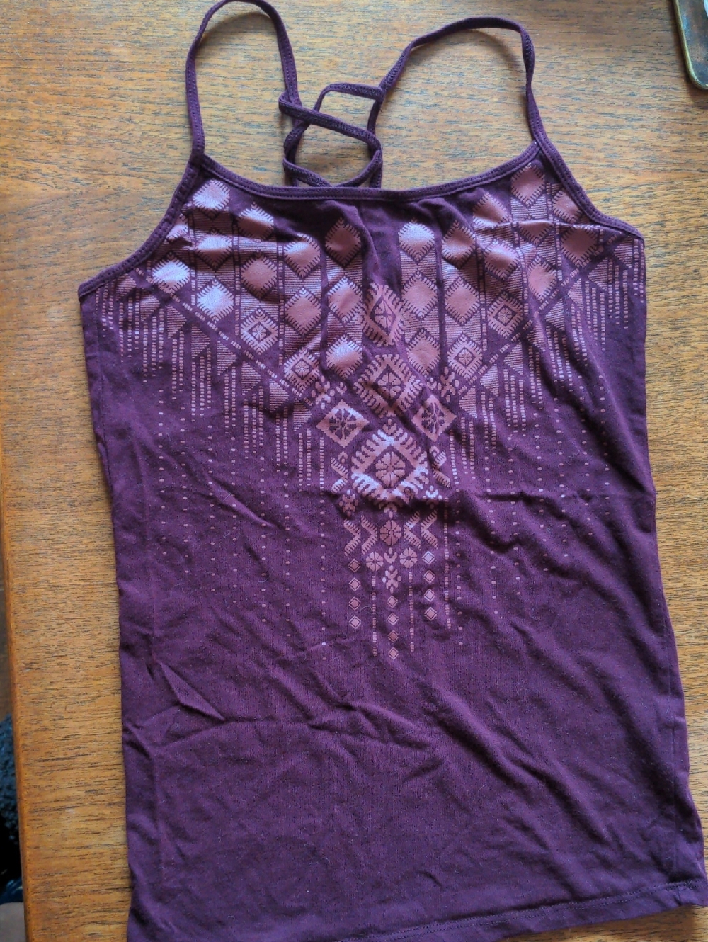 Aeropostale Purple Strappy Camisole with Geometric Print